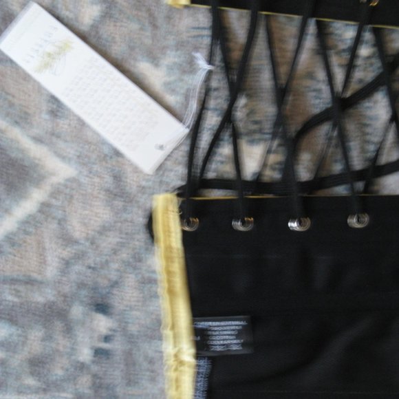 Daisy Corsets Gold Sequin and Satin Overbust Corset Top ~ Size Large - Picture 6 of 7